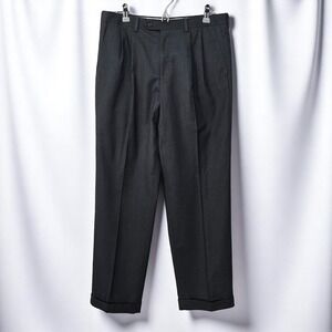 Lauren Ralph Lauren Dress Pants Mens 33x30 Pleated Cuffed Gray Wrinkle Resistant